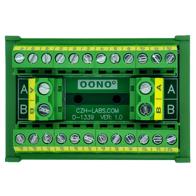 OONO DIN Rail Mount 30A/300V 2x12 Position Screw Terminal Block Distribution Module. - Image 2
